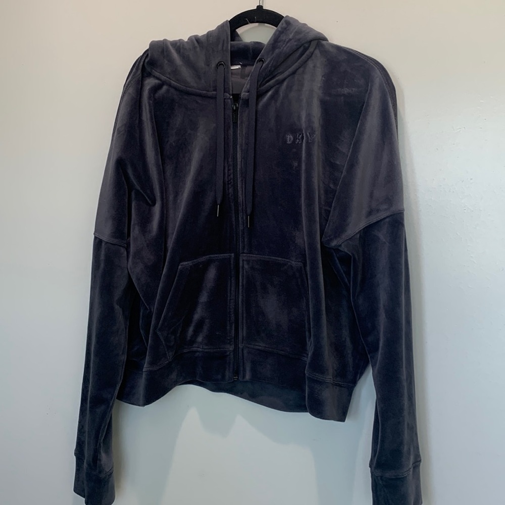 DkNy velvet hoodie jacket size Large